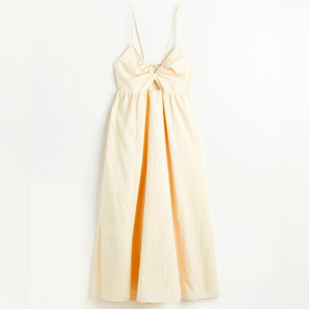 V-neck Drawstring-detail Dress